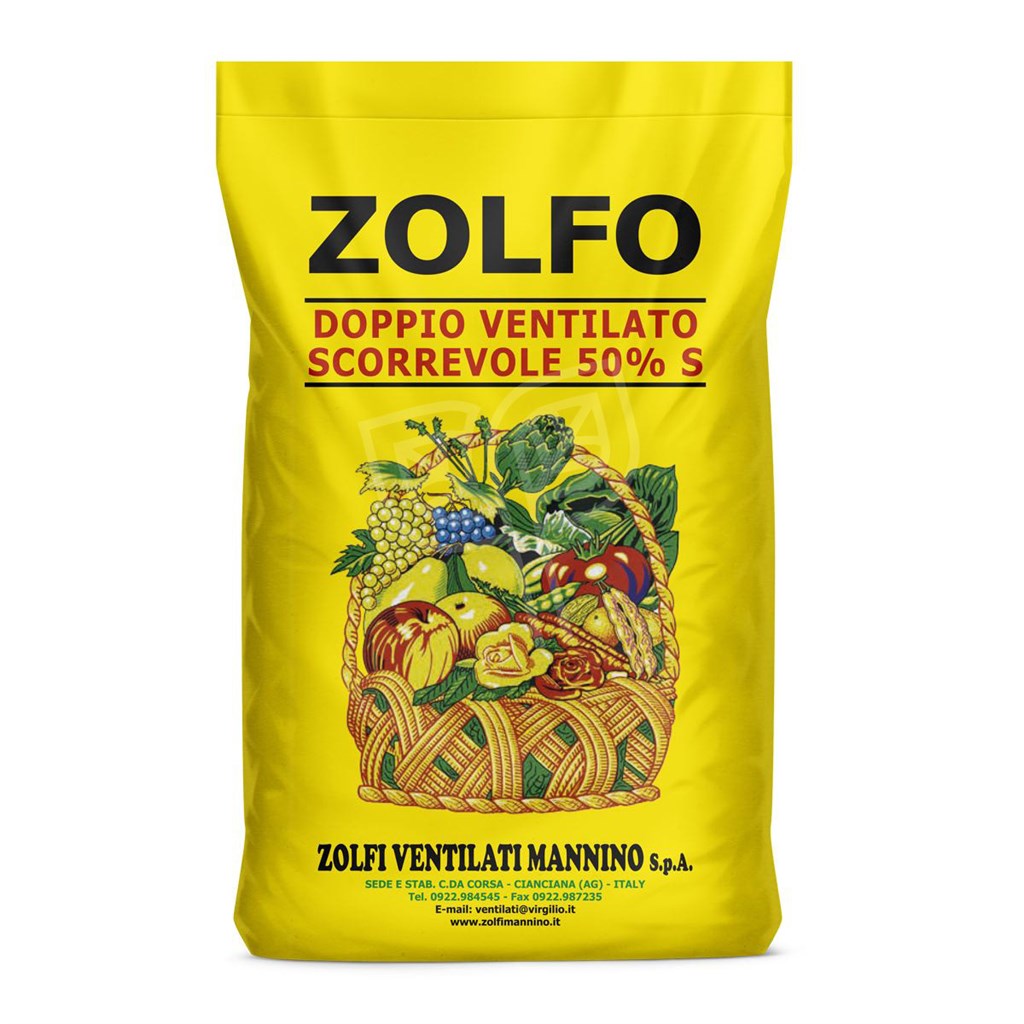 ZOLFO DOPPIO VENTILATO SCORREVOLE 50% S - KG 5 - FERTILIZZANTE - FUNGICIDA BIO MANNINO